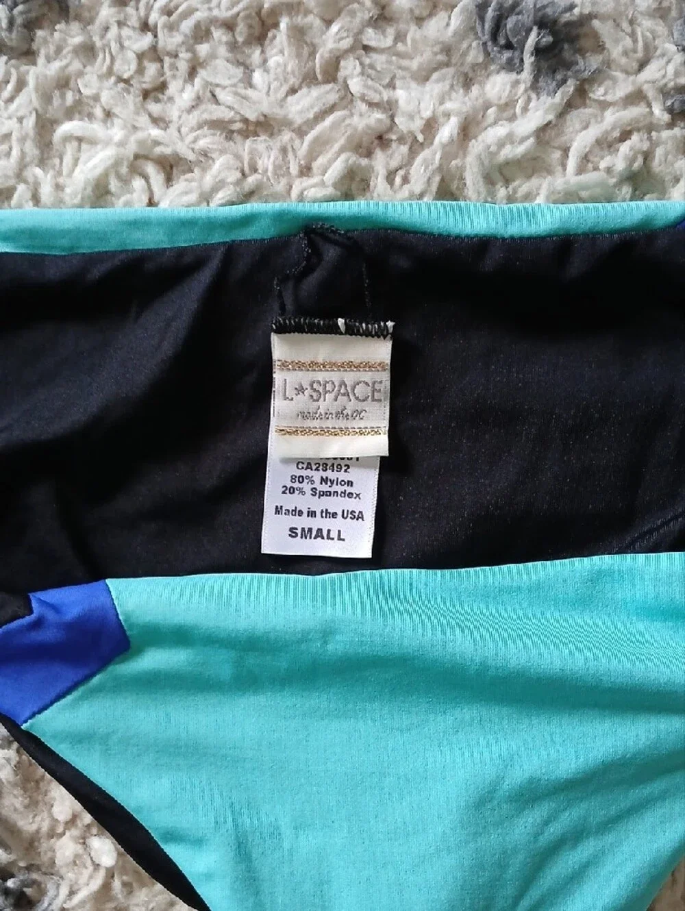 Women’s Colorblock Bikini Bottom in Teal and Black